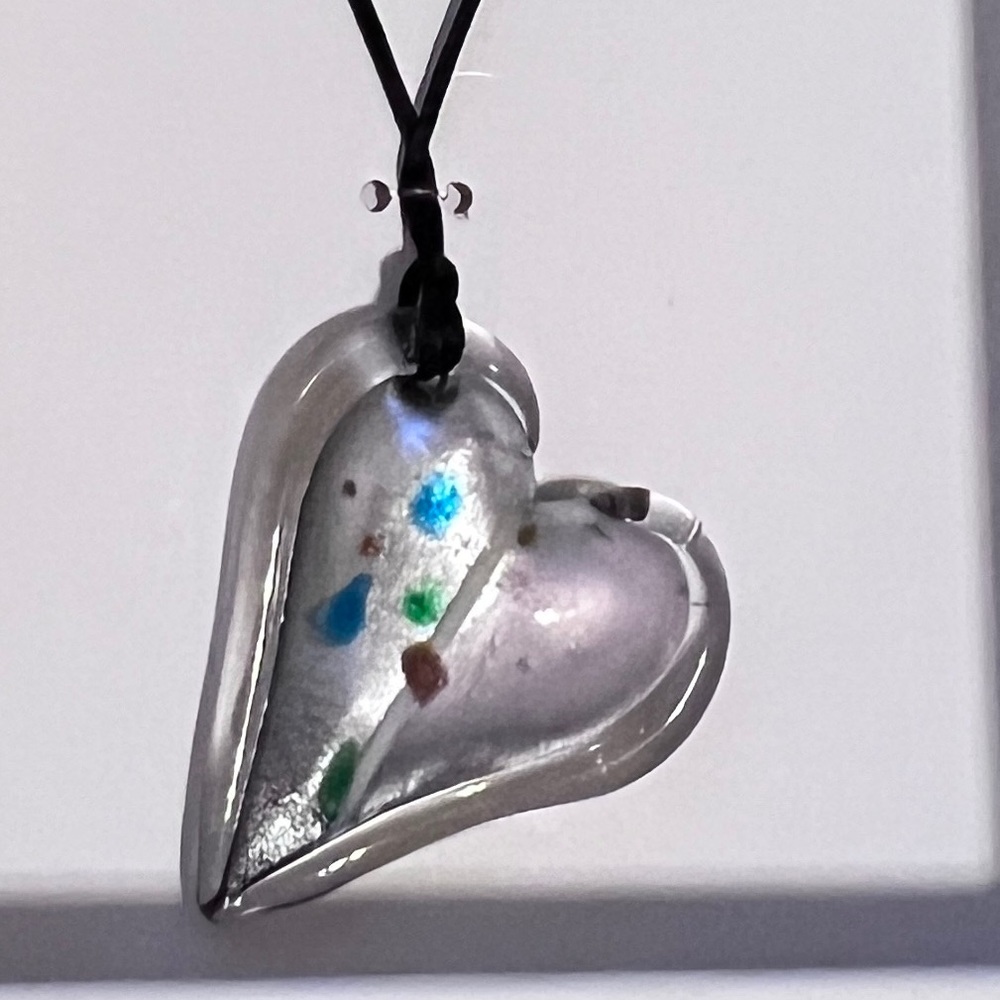 Zara glass heart necklace